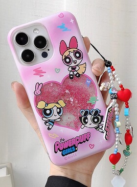 飞天小女警适用三星s25ultra手机壳s24fe流沙壳a22+/s8卡通a55/a72可爱a05s手链a12保护壳a16/a24创意a25全包