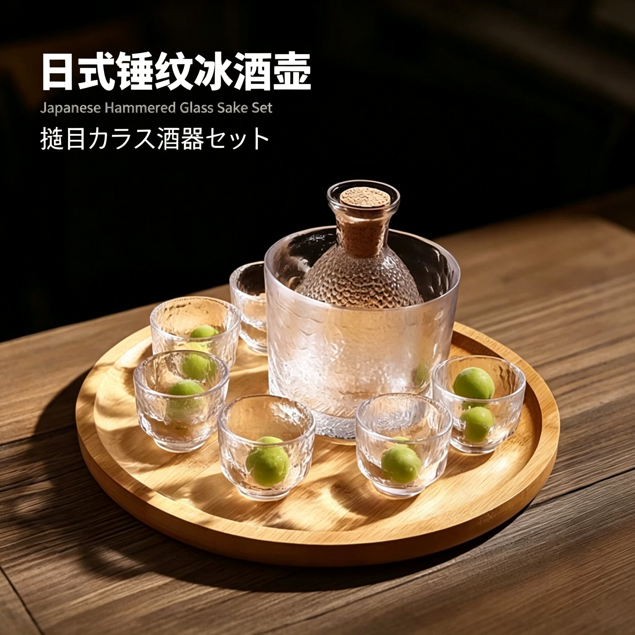 日式清酒杯酒具套装温酒黄酒梅子果酒温酒器家用夏季锤纹冰酒壶
