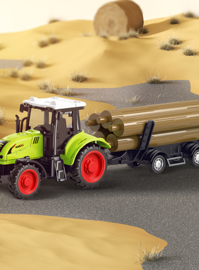 拖拉机儿童玩具农夫收割机玩具车松土机运输车仿真田园工程车模型