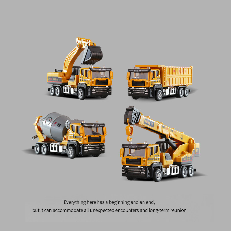 儿童合金工程车惯性重型吊车男孩宝宝仿真运输车挖掘机玩具车模型