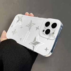 磨砂英文镂空四角星适用华为MATE40苹果14PROMAX一加VIVOS15小米12红米OPPORENO8新款13荣耀50手机壳NOVA7