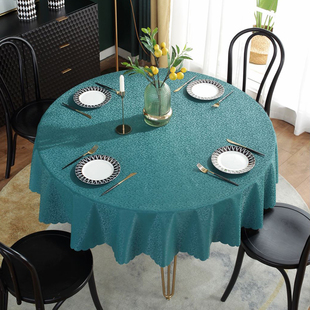 防水防油防烫免洗酒店餐厅家用大圆桌餐桌布艺台布欧式加厚PU桌布