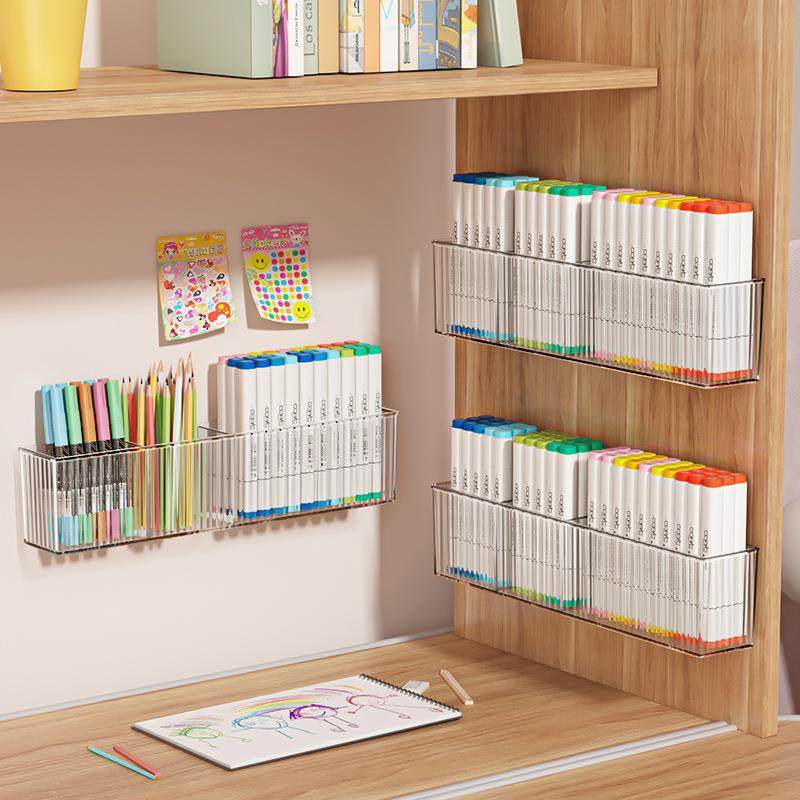 马克笔收纳盒壁挂大容量儿童女孩书桌文具墙上置物架水彩画笔筒,收纳整理,首饰盒,淘宝优惠券,粉丝福利购,淘宝优惠卷