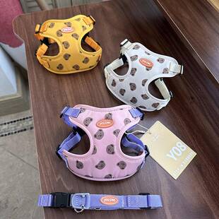 狗狗牵引绳小型犬背心式柯基比熊泰迪中型犬胸背带遛不勒脖狗绳