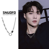 简约百搭配饰酷 饰锁骨链男士 小众秋冬项链男设计感轻奢美式 嘻哈装