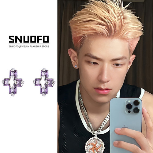 ins潮流美式十字架耳钉