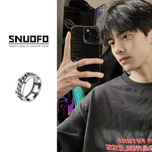 戒指男潮流设计小众高级感男款 痞帅男生闭口食指戒 指环冷淡风个性