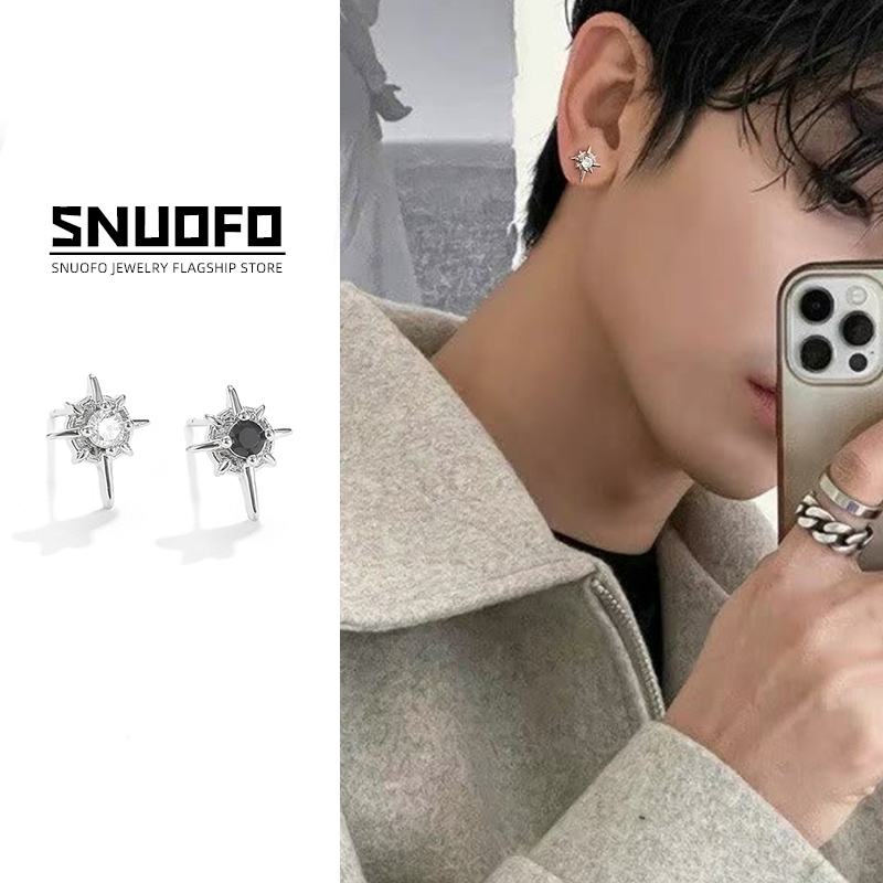 SNUOFO耳环男高级感纯银新款