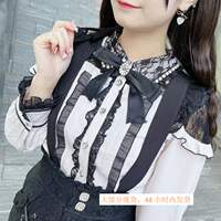 Japanese-style sweet mass-produced off-the-shoulder lace with cutout design, sweet and slimming 0310 long-sleeved shirt thumbnail 6