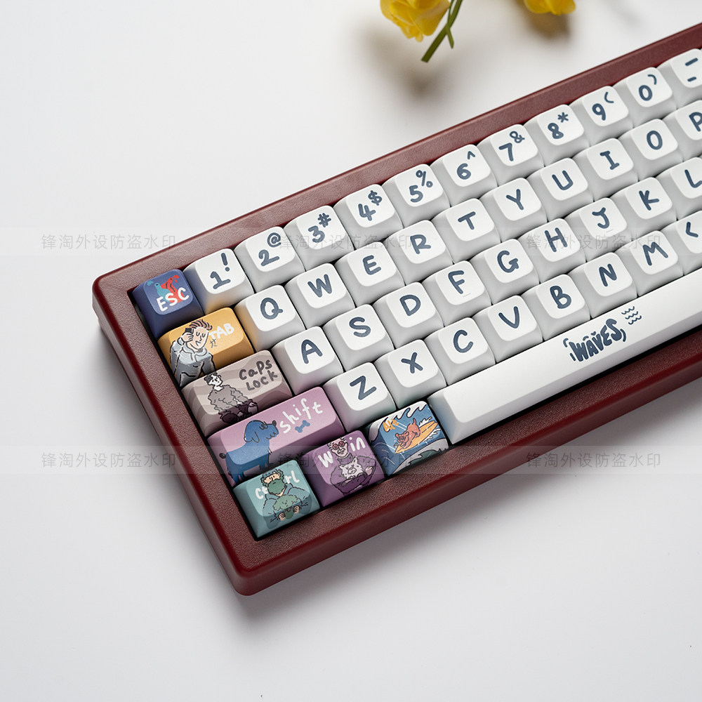 스프레이 테마 키캡 PBT 소재 XDA 고승화 유화 맞춤형 키보드 캡 61 68 75 87 98