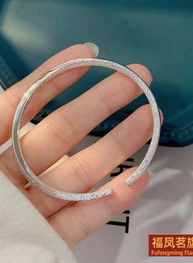 原创设计女银饰莫比乌斯细扭手镯