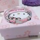 福凤茗999纯银手镯实心凯蒂猫Kitty儿童宝宝婴儿小孩女满月送礼