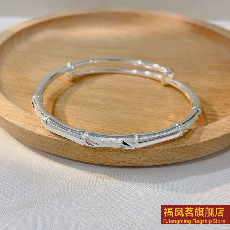 原创设计女银饰香港正生节节手镯