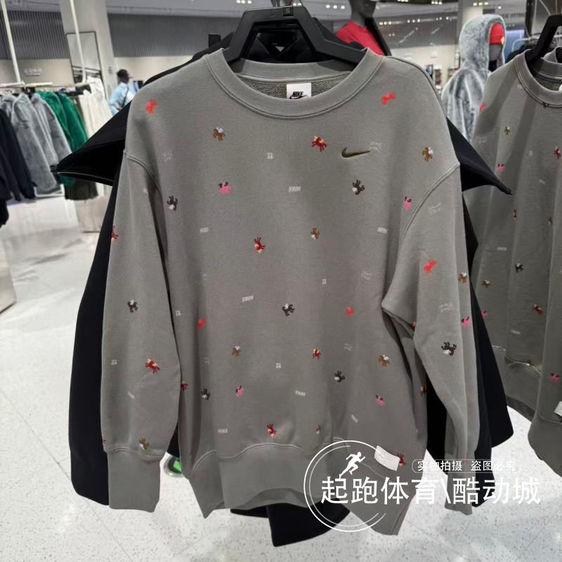 耐克女纯棉宽松圆领卫衣