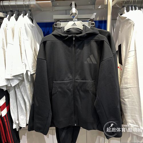 阿迪达斯男连帽柔软保暖夹克外套