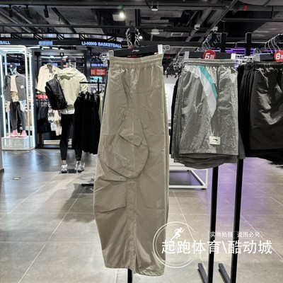 李宁直筒女防水工装风运动长裤