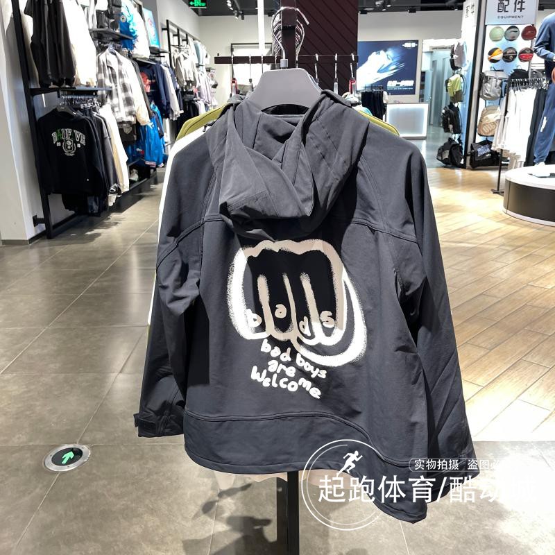 李宁男潮流涂鸦休闲宽松运动风衣