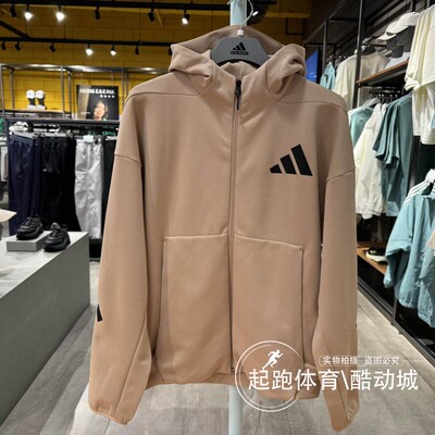 阿迪达斯男连帽柔软保暖夹克外套