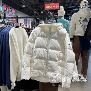 李宁女子羽绒服2025冬新款健身系列拒水鸭绒保暖连帽外套 AYMV198