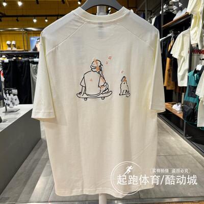 阿迪达斯男纯棉印花休闲宽松T恤