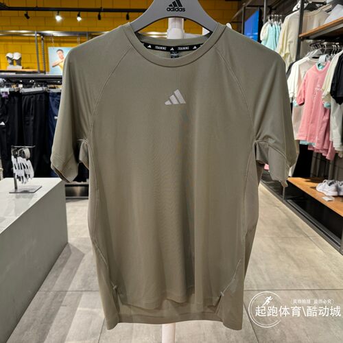 阿迪达斯男速干跑步运动短袖T恤
