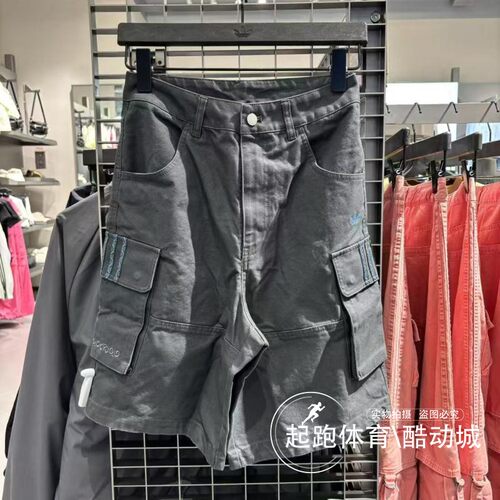 阿迪三叶草男纯棉宽松工装短裤