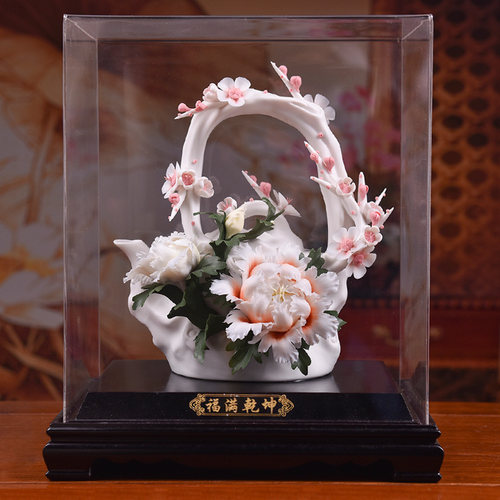 陶瓷福满乾坤摆件可定制祝福语