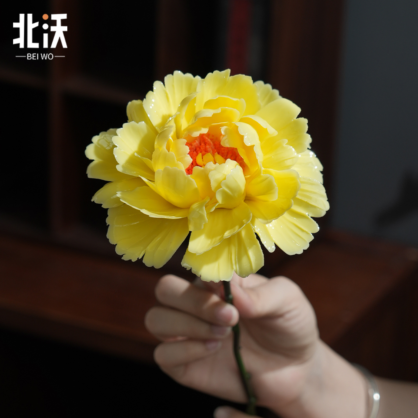 陶瓷牡丹花花朵装饰摆件插花送礼