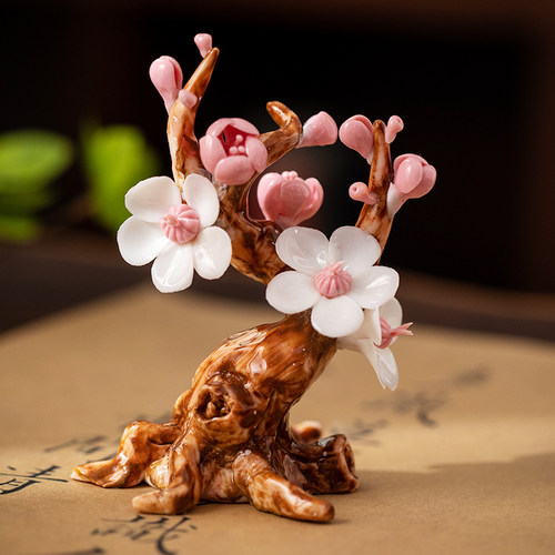 姹紫嫣红手捏花桌面摆件