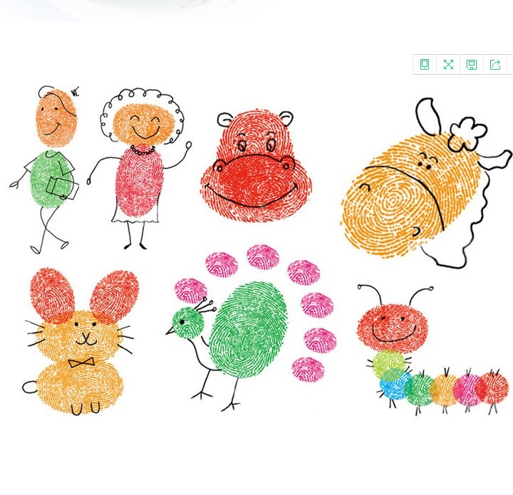 儿童手指画印泥印台幼儿园绘画涂鸦手掌印泥画颜料可