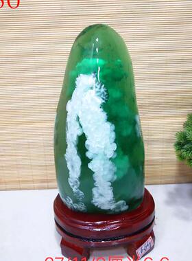 天然水晶精品琉璃美轮美奂晶莹剔透奇石观赏石绿色石头摆件收藏