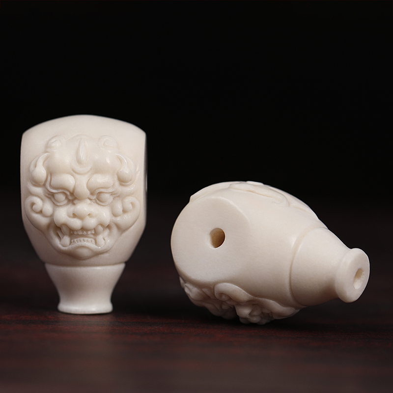 南白鹿角雕刻吉祥如意配饰手机挂