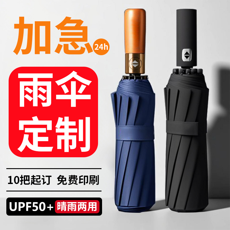 时搭折叠伞纯色黑胶晴雨两用防晒