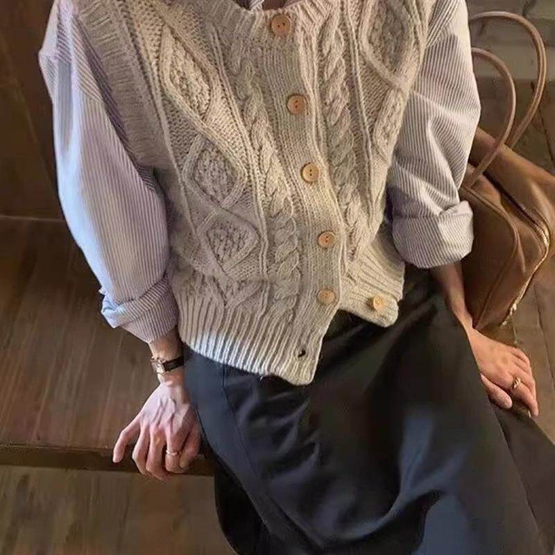 日系v领马甲针织背心女内搭毛线毛衣衬衫叠穿2025春秋新款女装