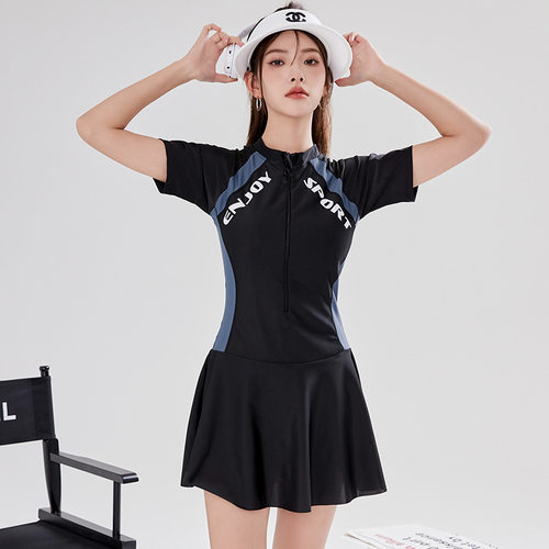 韩国ins泳衣女加肥大码遮肚显瘦游泳衣泡温泉保守专业连体泳装