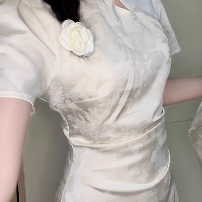 2025新款小个子连衣裙子女夏季气质新中式国风改良旗袍年轻款长裙