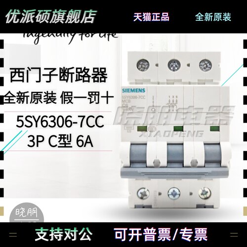 全新原装西门子5SY6小型断路器 5SY63067CC 2P C6A 5SY6306-7CC