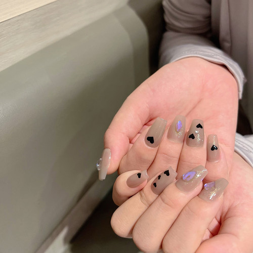 DLZ灰茶小黑心手工定制穿戴甲