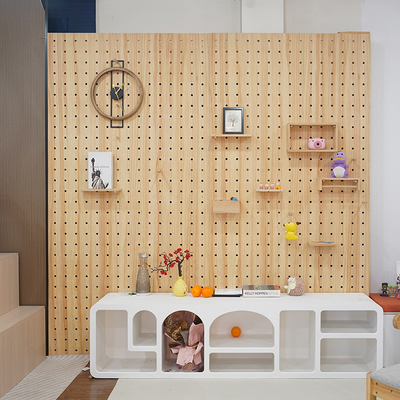 实木洞洞板置物架墙上挂墙木质衣柜侧板入户玄关架壁挂洞洞板定制
