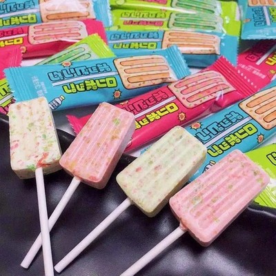 噼啪棒糖高颜值雪糕型奶棒糖儿童棒棒糖牛奶片糖果跳跳糖