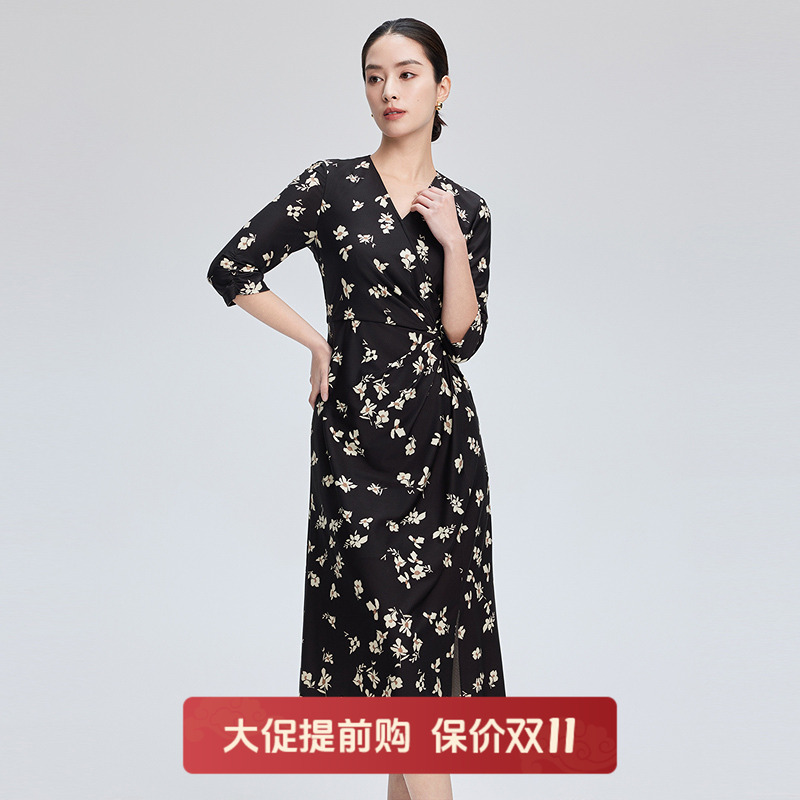 赢智尚浪漫复古醋酸连衣裙