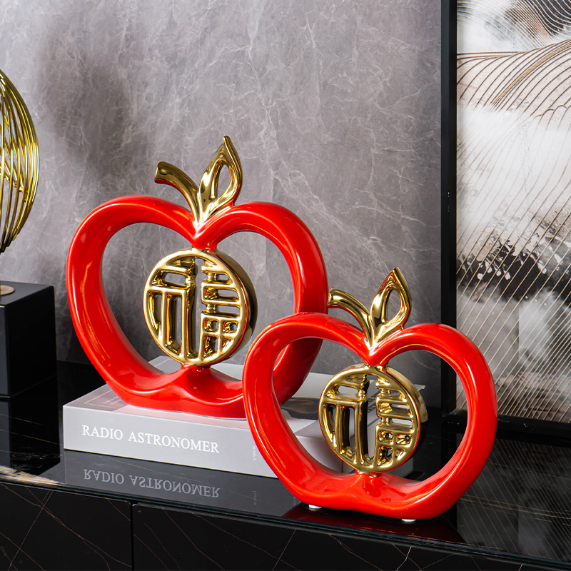 新中式苹果摆件轻奢高档