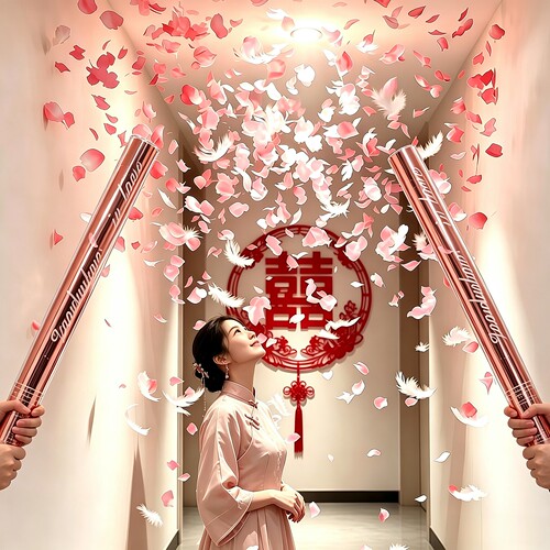 婚礼手持彩带礼花筒花瓣雨