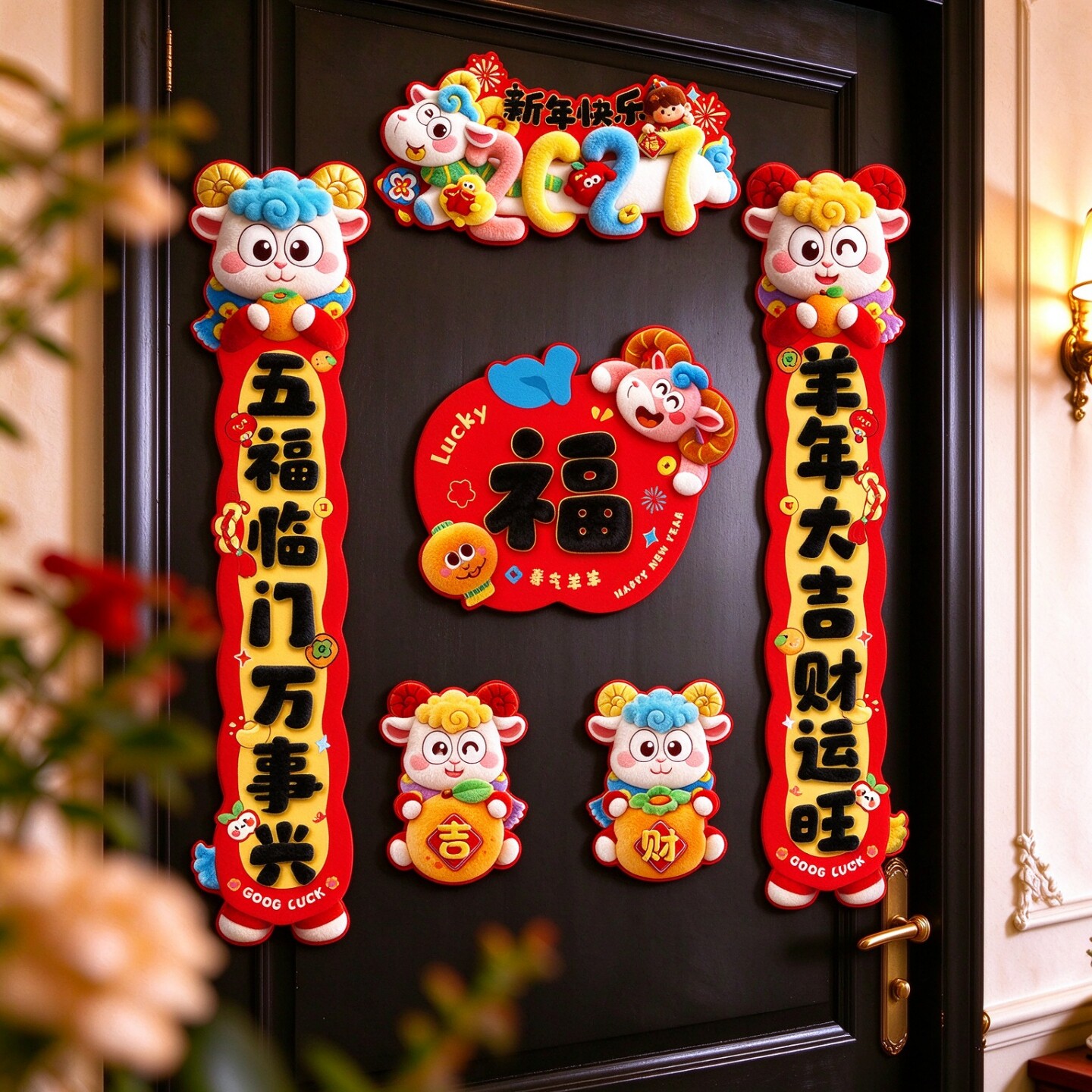2027新款全磁吸羊年春联高档对联过年福字贴新年春节门联氛围布置