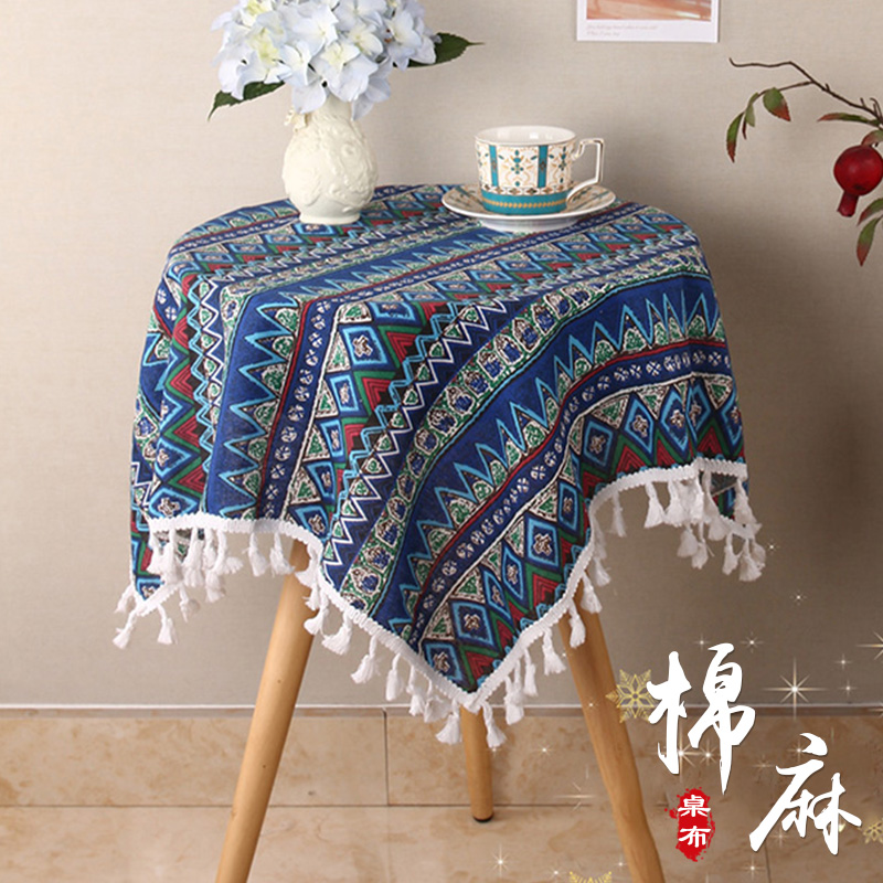 ins桌布布艺田园格子小清新书桌布长方形家用茶几餐桌布防尘盖布