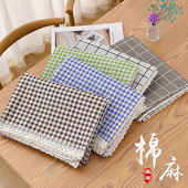 ins桌布棉麻布艺日式 北欧风网红小清新防尘盖布长方形茶几餐桌布