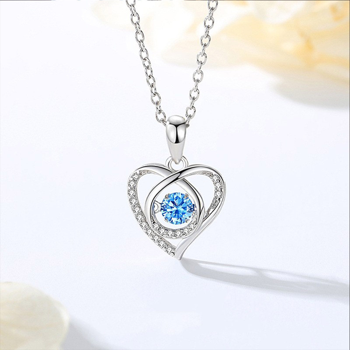 跳动的心s999足银项链女生轻奢节日礼物百搭小众灵动爱心锁骨链潮