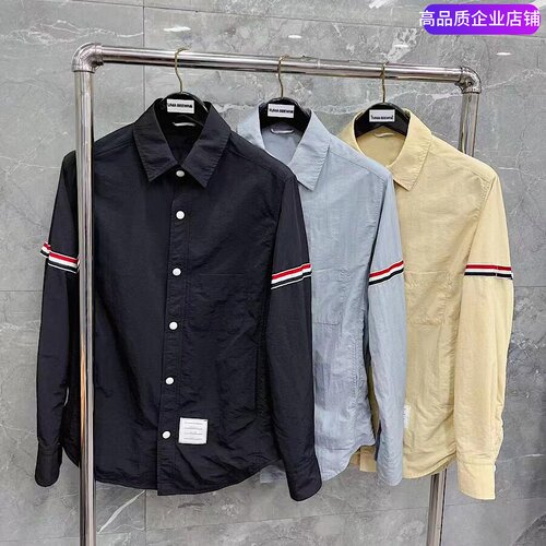春季TB宽松慵懒双袖织带衬衫衬衣