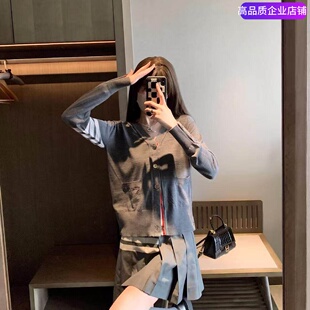 【赠运费险】THHB TB薄款防晒五扣羊毛针织衫长袖开衫四杠外套潮