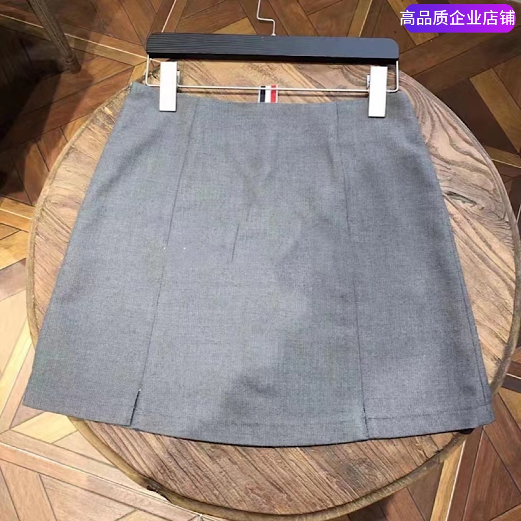 TB经典短裙高腰灰色修身包臀裙